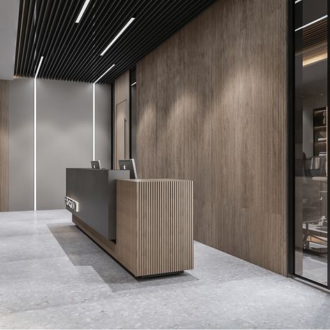 reception office on Behance Receptionist Design, Office Reception Area Design, Modern Office Reception, Reception Counter Design, Front Desk Design, Reception Office, Reception Table Design, Office Reception Design, Waiting Room Design