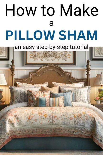 Easy to follow step-by-step for how to make a pillow sham. If you can sew a straight line, you can make your own home decor! King Size Pillow Sham Pattern Free, How To Make Pillow Shams, Diy Pillow Bed, Diy Pillow Shams, Christmas Garland On Stairs, King Size Pillow Shams, Pillow Corner, Make A Pillow, Memory Pillow