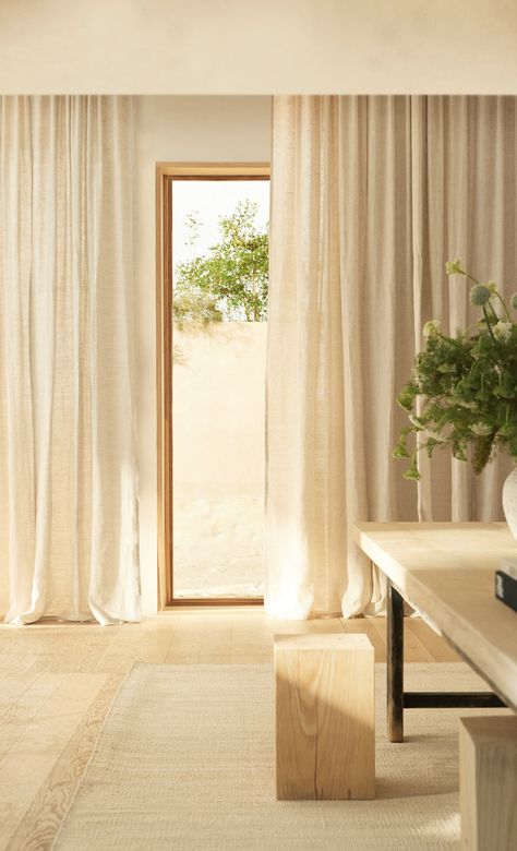 Zara Home Curtains, Curtain Bedroom, Blown Glass Chandelier, Linen Curtain, Curtains Living, Home Curtains, Linen Curtains, Curtains Bedroom, Curtains Living Room