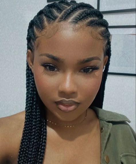 Cornrow Hairstyle, Hairstyle Ideas Easy, Braided Hairstyles For Black Women Cornrows, Big Box Braids Hairstyles, Feed In Braids Hairstyles, African Hair Braiding Styles, Box Braids Hairstyles For Black Women, Braids Hairstyles Pictures, Braided Cornrow Hairstyles