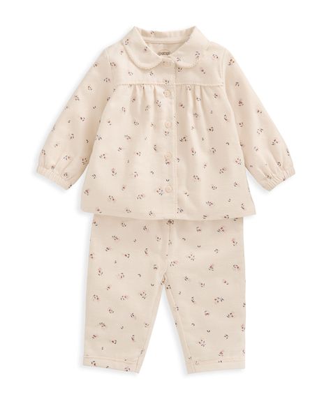 Get your little one all snuggled up for bedtime with our nightwear range. Our perfectly printed pyjama sets are crafted from soft 100% cotton and finished with comfy features that won't get in the way of naptime. Ditsy cherries print brushed cotton pyjamas. Top with peplum shape, elasticated cuffs and picot trim detail on neck and cuffs. Bottoms with gathered cuffs, picot trim detail and elasticated waist.Composition:100% cottonWashcare:40 degree wash. Do not bleach. Cool tumble dry. Cool iron. Do not dry clean. Wash dark colours separately. Iron on reverse.Keep Away From Fire Brushed cotton Elasticated waist and cuffs Picot trim detail Clothing & Accessories > Clothing > Baby & Toddler Clothing > Baby & Toddler Sleepwear Baby Trends, Baby Pyjamas, Top With Peplum, City Break Outfit, Kids Pyjamas, Papa Baby, Dress Book, Pyjama Sets, Dark Colours