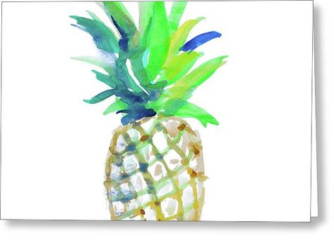 00 Coastal Art Escape The Pineapple Greeting Card William Depaula $5.95 Sketching Watercolor, Watercolor Practice, Sketching Inspiration, Hawaii Ocean, Watercolor Pineapple, Painting Instructions, Wall Colours, Design Sketching, Watercolor Fruit