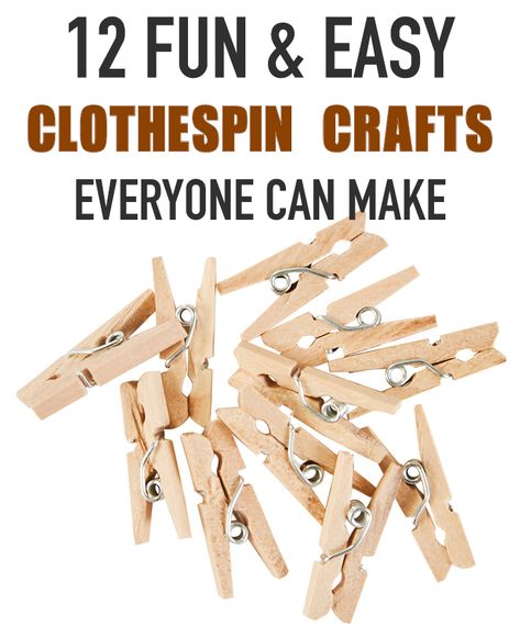 12 Fun & Easy Clothespin Crafts Everyone Can Make Clothes Pin Crafts For Adults, Clothes Pin Crafts For Kids, Clothespin Crafts For Adults, Clothes Pins Ideas, Clothes Pins Crafts, Clothespins Crafts, Clothes Pin Ornaments, Clothespins Diy, Clothespin Diy Crafts