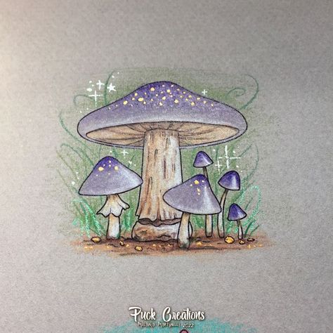 Mushroom Princess, Mushroom Paintings, Metallic Watercolor, Enchanted Forest Coloring, Mushroom Paint, Mushroom Drawing, Folk Art Flowers, Watercolor Projects, Watercolor Painting Techniques