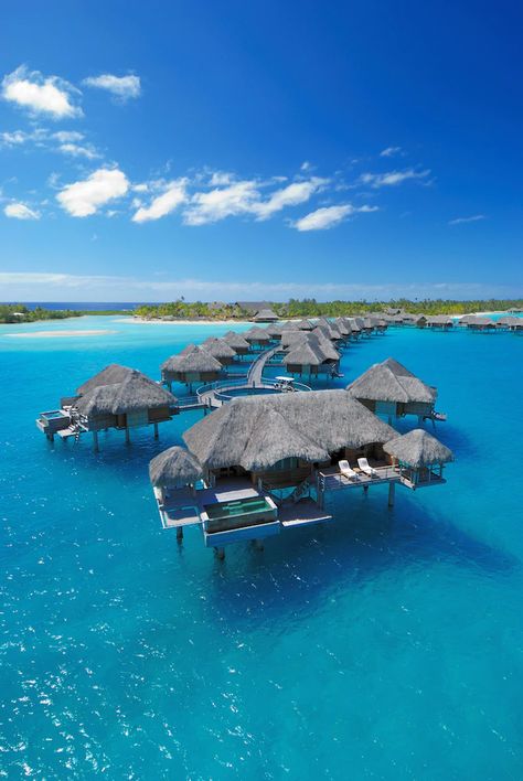 Bora Bora Hotels, Four Seasons Bora Bora, Bora Bora French Polynesia, Water Bungalow, Honeymoon Locations, Overwater Bungalows, Exotic Places, French Polynesia, Vacation Places