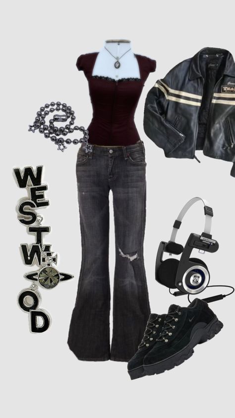 #y2k #twilight #darkred Outfit Shuffles, Twilight Outfits, Downtown Outfits, 2000s Fashion Outfits, Swaggy Outfits, Cute Everyday Outfits, Really Cute Outfits, Looks Style, Casual Style Outfits