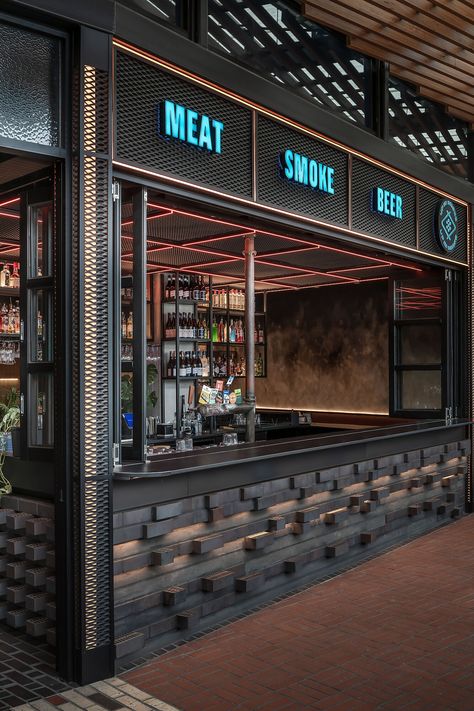 Up In Smoke, Watergardens by Architects EAT | Eat Drink Design Awards Steampunk Bar Design, Industrial Cafe Interior Design, Consumption Lounge, Bbq Restaurant Design, Brewery Interior Design, Shopfront Design, Brewery Interior, Sport Bar Design, Steampunk Bar