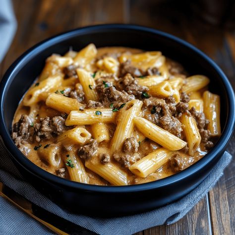 Creamy Beef And Mushroom Macaroni, Creamy Beef And Bowtie Pasta, Crockpot Meals Pasta, Creamy Beef And Bow Tie Pasta, Slow Cooker Rigatoni, Creamy Beef Pasta, Tender Beef Stew, Cheeseburger Pasta, Slow Cooker Dinner Recipes