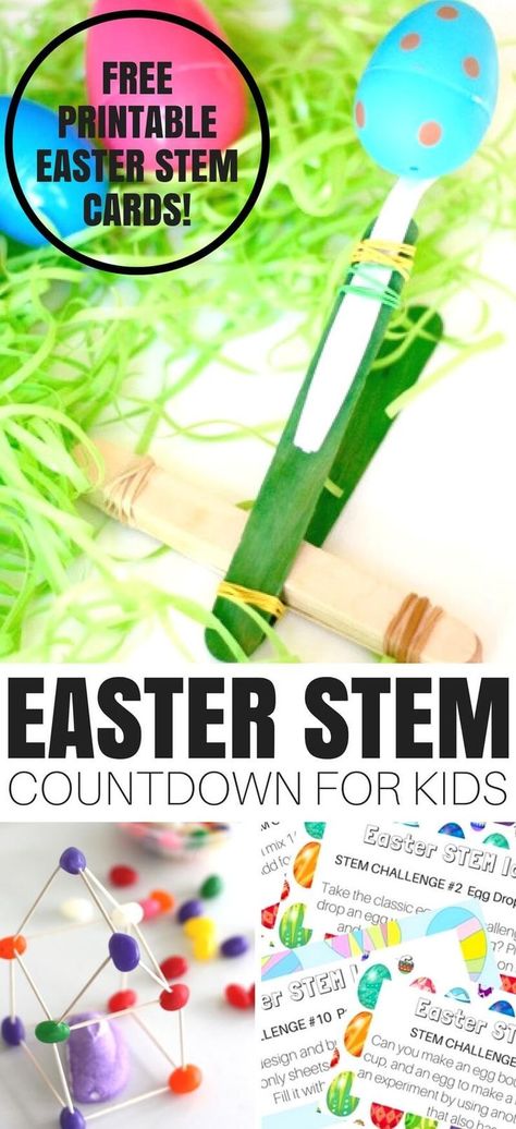 We have the best  EASTER STEM ACTIVITIES COUNTDOWN for junior scientists! Join us for the Easter STEM countdown challenge and play along with great STEM ideas. Simple themes give everyday science and STEM a whole new feel. Make sure to download the FREE printable challenge cards below too Easter Stem Challenge, Easter Slime, Easter Stem Activities, Printable Challenge, Spring Stem Activities, Easter Stem, Girl Scout Daisy Activities, Easter Science, Countdown For Kids