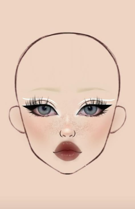 Makeup Hooded Eyes, Make Up Guide, Makeup Stencils, Makeup Charts, Korean Makeup Tips, Asian Makeup Tutorials, Anime Eye Makeup, Gyaru Makeup, Makeup Drawing