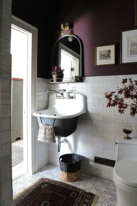 I Spy Diy, Dark Bathrooms, Purple Bathrooms, Bad Inspiration, The Tile Shop, Upstairs Bathrooms, Rooms Reveal, Bathroom Renos, I Spy