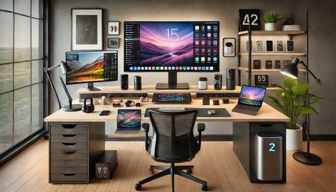 Next-Level Office Setup for Success 🚀💡 Upgrade your workspace with a dual-screen setup 🖥️, wireless charging pad 🔋, and ergonomic chair 🪑. Designed to boost productivity and comfort, this modern office setup keeps your workflow smooth and efficient. Perfect for those who aim to achieve more every day. ✨ #OfficeUpgrade #TechDriven #DualScreenSetup Dual Monitor Setup, Charging Pad, Boost Productivity, Wireless Charging Pad, Office Setup, Ergonomic Chair, Modern Office, Modern Minimalist, Wireless Charging