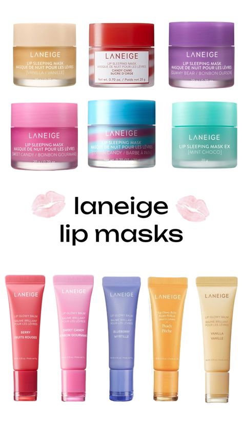 #laneige #lips #skincare #makeup #cute Lip Mask Vanilla, Preppy Drunk Elephant, Vanilla Lip Mask, Preppy Skincare Brands, Lip Mask Laneige, Glow Recipe Dew Drops, Laneige Berry, Sephora Products, Lip Masks