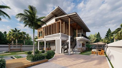 Khmer Modern House, Archi Student, Khmer House, Modern Village, Thesis Inspiration, Architectural Design House Plans, Architecture Drawing Art, Village House, Village House Design