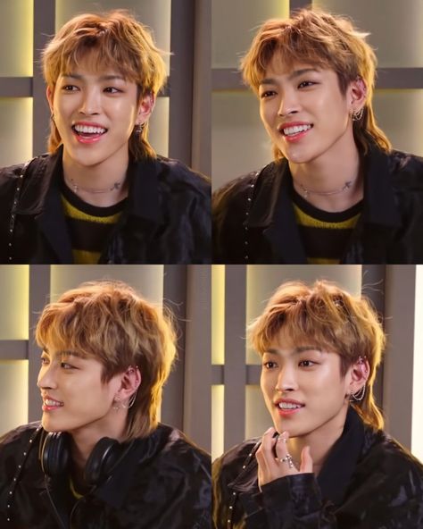 Ateez Hair, Hongjoong Hair, Hongjoong Long Hair, Hongjoong Makeup, Kpop Mullet, Hoonjoong Ateez, Hoong Joong Mullet, Hongjoong Mullet, Ateez Hongjoong