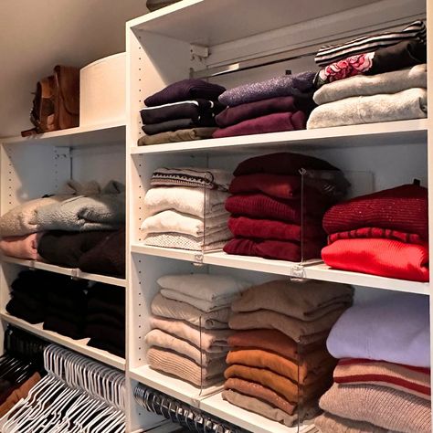 Some things are just better off folded! Sweaters are usually best folded to keep their fabric in top shape. Jeans👖are super durable and perfect for folding without worrying about wrinkles or losing their form. No matter how you prefer to organize, just know that properly storing your clothes will help them last longer. ✨ What’s your go-to way for storing your folded items? 👇 #ameaningfulspace #professionalorganizer #homeorganizer #foldingclothes #drawerorganization #bedroomorganization #... Folding Clothes Aesthetic, Folded Sweaters, Folded Clothes, Folding Clothes, Professional Organizer, Organization Bedroom, No Matter How, Pinterest Board, Organization Ideas