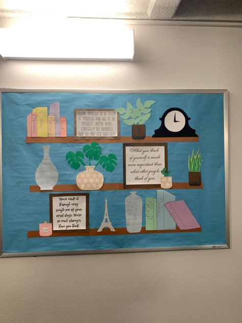 Encouragement Bulletin Boards, Spring Bulletin Board Ideas High School, Bulettin Board Designs, Bulitin Board Ideas Classroom, Cute Bulletin Boards For Office, Plants Bulletin Board, Bookshelf Bulletin Board, About Me Ra Board, Ra Welcome Back Bulletin Boards