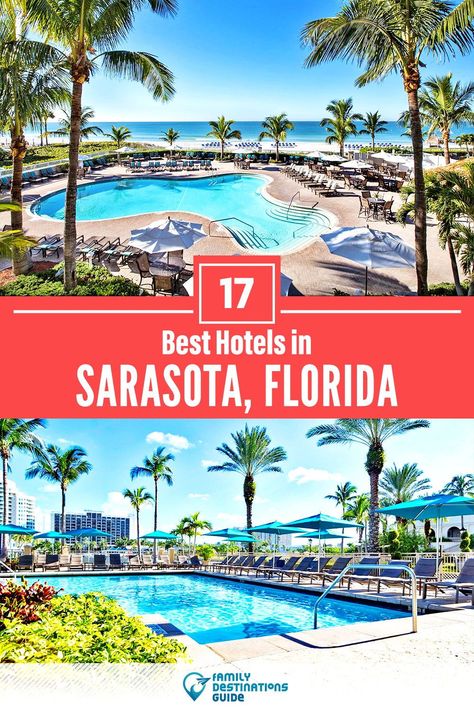 Want to see the best hotels in Sarasota, FL? We’re FamilyDestinationsGuide, and we’re here to help: From incredible luxury hotels and resorts, to nice budget hotels with a view, discover the BEST hotels to stay in Sarasota - so you get memories that last a lifetime! #sarasota #sarasotahotels #hotelsinsarasota #besthotelsinsarasota #hotelstostayinsarasota All Inclusive Resorts In Florida, Key West Florida Beaches, Florida Beach Resorts, Sarasota Beach, Hotels Luxury, Miami Hotels, Usa Destinations, Florida Resorts, Florida Hotels