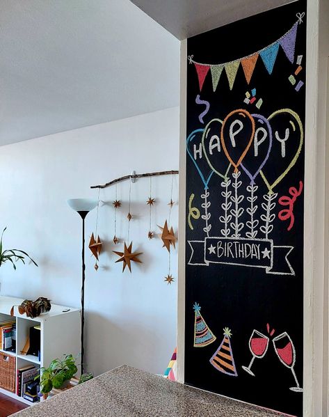 Birthday Whiteboard Ideas, Birthday Chalkboard Ideas, Birthday Chalk Art, Happy Birthday Chalkboard Art, Happy Birthday Chalkboard, Birthday Chalkboard Art, Calendar Chalkboard, Chalk Wall Art, Chalkboard Writing