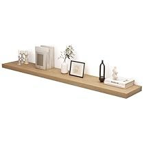 Long Wall Shelf, Deep Floating Shelves, Shelves Above Desk, Floating Shelf Design, Bracket Shelves, Oak Floating Shelves, Shelves For Living Room, Floating Wall Shelf, Wood Organization