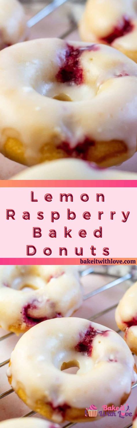 Easy Delicious Breakfast, Baked Donuts Easy, Baked Doughnuts, Fried Donuts, Dessert Breakfast, Lemon Glaze, Dinner Dessert, Breakfast Dinner, Lemon Raspberry