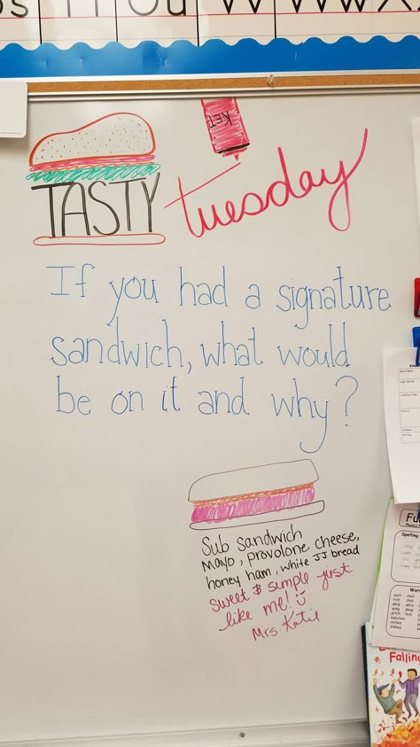 Monday Morning Questions For Students, Employees Engagement Activities, Whiteboard Writing Prompts, White Board Question Of The Day, White Board Prompts, Morning Prompts, Morning Meeting Questions, White Board Ideas, Morning Questions