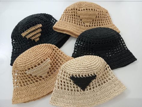 Crochet Bucket Hat Free Pattern, Easy Crochet Bucket Hat, Raffia Bucket Hat, Surf Hat, Bucket Hat For Men, Surf Hats, Bucket Hat Summer, Summer Hats Beach, Raffia Hat