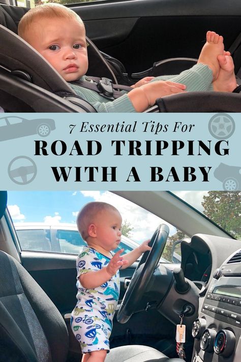 Road tripping with a baby tips and tricks to make your next family vacation a smooth one. Going on a car trip with a baby doesn't have to be a headache, it just takes a little practice. Road tripping with a baby may seem daunting but it doesn't have to be. These tips will help set expectations and make the trip go smoothly. Tips For Road Trips, Baby Road Trip, Family Projects, Road Trip Activities, Suitcase Travel, Thrifty Thursday, Traveling Tips, Pumping Moms, Baby Sleep Problems