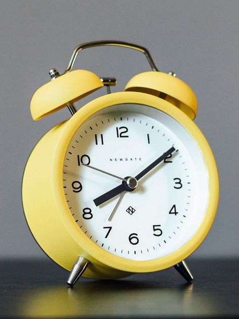 Modern Alarm Clock, Retro Clocks, Newgate Clocks, Yellow Clocks, Primitive Dining Rooms, Analog Alarm Clock, Vintage Alarm Clocks, Desk Clocks, Contemporary Graphic