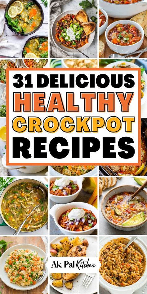 Healthy crockpot recipes make meal planning simple and nutritious. From easy crockpot dinners to fall crockpot meals, these slow cooker recipes are perfect for weeknight dinners. Enjoy flavorful chicken breast crockpot recipes or hearty, vegetarian dinners that the whole family will love. Crock pot cooking offers the convenience of set-it-and-forget-it meals while focusing on healthy ingredients. Try these wholesome crockpot meals to keep your diet on track with minimal effort. Low Calorie Healthy Crockpot Recipes, Healthyish Crockpot Recipes, Crockpot Recipes That Arent Soup, Cheap Slow Cooker Recipes Healthy, Slow Cooker Recipes No Dairy, Healthy Family Meals Crockpot, Weekly Crockpot Meal Plan, Healthy Recipes Easy Dinner Crockpot, Slow Cooker Diet Recipes