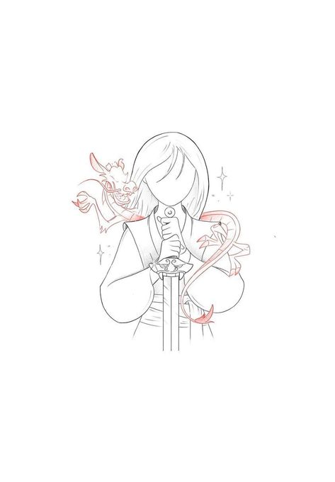 Princess Aurora Tattoo, Mulan Tattoo Minimalist, Mulan Tattoo Ideas, Flash Tattoo Disney, Princess Jasmine Tattoo, Mulan Wallpapers, Mushu Tattoo, Mulan Drawing, Tiny Disney Tattoo