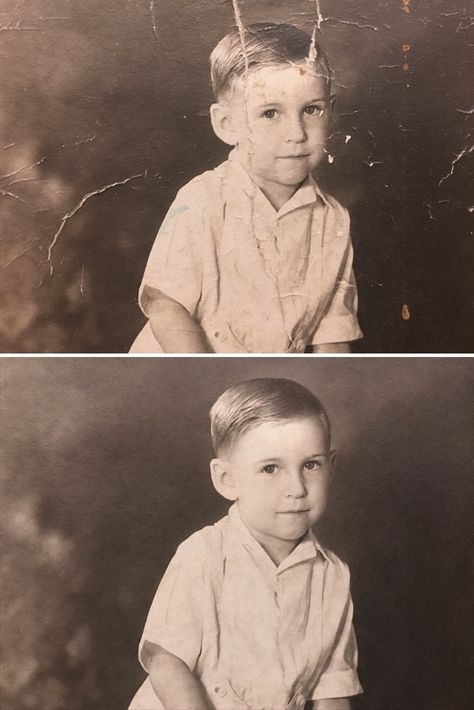 Image Restoration Photoshop, Old Damaged Photo, Old Photo Restoration, Photo Repair, Photo Fix, Photoshop Logo, Photoshop 7, Chinese New Year Design, Photo Restoration