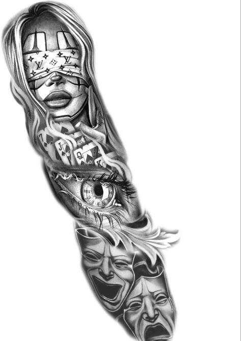 Arm Tattoos For Guys Forearm, Chicanas Tattoo, Arm Sleeve Tattoos For Women, Chicano Tattoos Sleeve, Half Sleeve Tattoos Drawings, Realistic Tattoo Sleeve, Gangsta Tattoos, Full Sleeve Tattoo Design, Chicano Style Tattoo