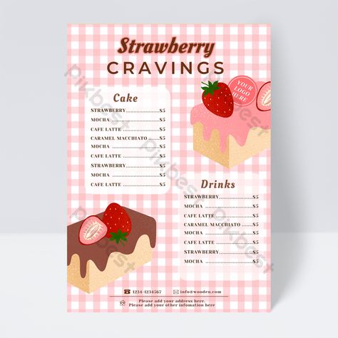 Pink plaid dessert shop menu design | PSD Free Download - Pikbest Cute Menu Ideas, Pink Menu Design, Dessert Menu Design Ideas, Aesthetic Menu Design, Menu Ideas Design, Shop Menu Design, Menu Design Ideas Templates, Menu Aesthetic, Menu Design Ideas