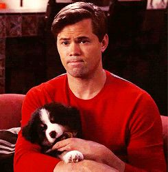 idk whats cuter the dog or the fact that andrew rannells is holding it Elder Price, Christian Borle, Andrew Rannells, Saints Row, Andrew Scott, Theatre Nerds, The Book Of Mormon, Omaha Nebraska, New Normal