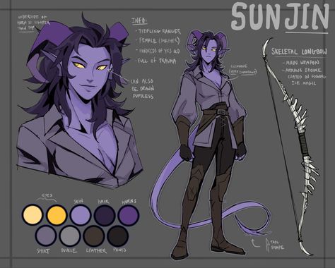 Dnd Oc Reference Sheet, Dnd Purple Tiefling Male, Dragon Type Pokemon Trainer Oc, Tiefling Tail Reference, Twink Character Design Dnd, Dnd Character Reference Sheet, Dnd Reference Sheet, D&d Character Sheets, Dnd Character Races