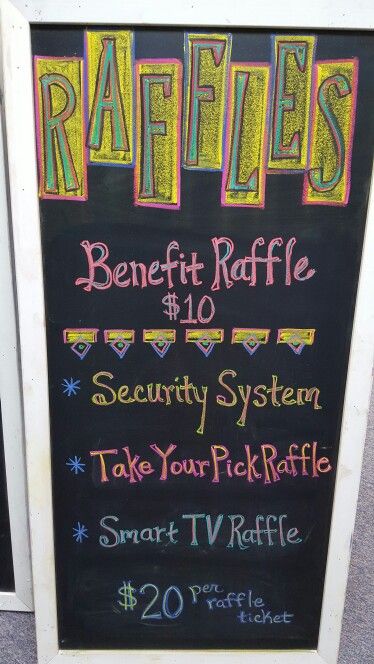 Raffle Board Ideas, Raffle Sign Ideas, Raffle Tickets, Chalkboard Sign, Silent Auction, Golf Tournament, Chalkboard Signs, Fire Dept, Chalkboard Art