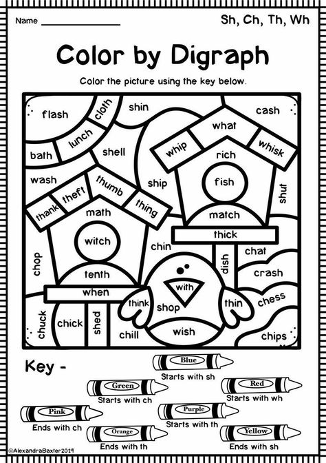 Th Worksheet, Digraph Worksheets, Digraphs Worksheets, Kindergarten Phonics Worksheets, Blends Worksheets, 2nd Grade Worksheets, Phonics Kindergarten, First Grade Reading, Phonics Reading