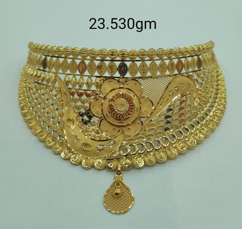 20 Grams Gold Choker Designs, Gold Necklace Set 20 Grams, Gold Choker Designs, Gold Images, Latest Gold Ring Designs, Neck Necklace, Wedding Jewellery Designs, Gold Necklace Wedding, Gold Everything