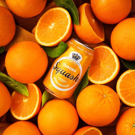 Refreshingly original 🍊 Say hello to the new design for Tuborg Squash. An orange classic. 🧡 Juice Ad, Orange Drink, Beverage Photography, Orange Drinks, Orange Soda, Pressed Juice, Food Drink Photography, Cold Pressed Juice, Photography Product