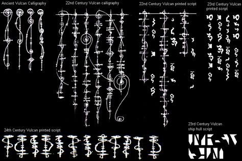 Vulcan language - Memory Alpha - Wikia Vulcan Calligraphy, Klingon Language, Nerd Party, Nerdy Humor, Star Trek Ii, Script Alphabet, Retro Future, Dream Fantasy, Writing Systems