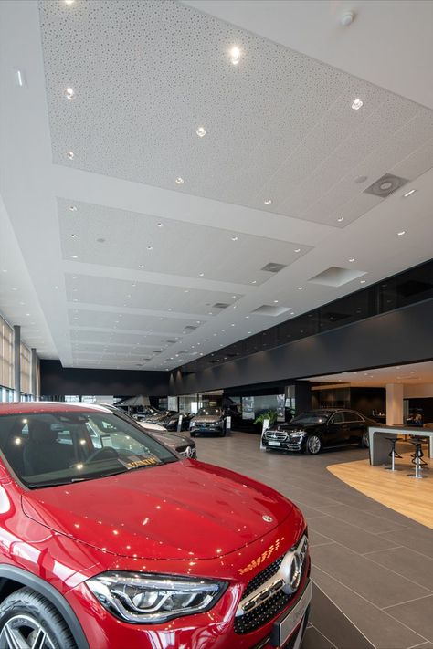 What does acoustic comfort and looking for a new car in common? 👉
The Mercedes-Benz car dealership and showroom in Colmar in France 🚘

So when you are looking for a new car, you can experience firsthand the GREAT acoustic comfort delivered in the form of acoustic ceilings from Knauf Danoline 🔊🙌

Aarchitects, Weber & Keiling, chose our acoustic gypsum ceilings 👉 Contur D+ with the perforation design: Unity 8/15/20 👈 in the whole showroom 🤩👂 Gypsum Ceiling, Mercedes Benz Cars, Driving Pictures, Benz Car, Colmar, Car Dealership, New Car, Car Ins, New Cars