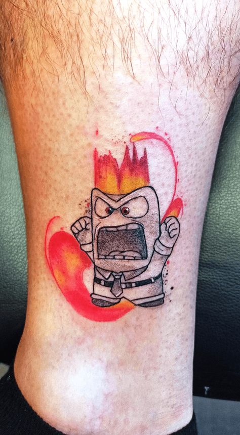 Disney Inside Out Tattoo, Inside Out 2 Tattoo, Inside Out Tattoo Ideas, Inside Out Tattoo Disney, Inside Out Tattoo, 90s Tattoos, Inside Out Characters, Retro Tattoos, Mini Tattoo