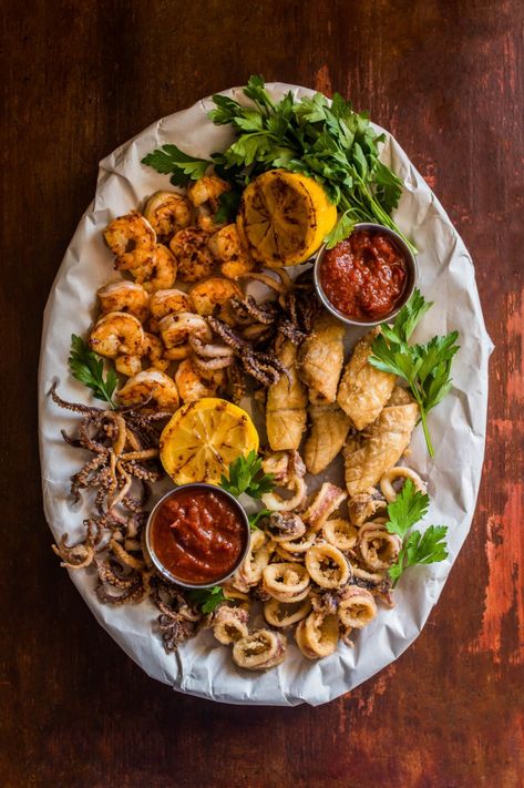 Shrimp Platter, Dennis Prescott, Asian Steak, Fish Photography, Ocean Food, Pub Grub, Seafood Plates, Xmas Recipes, Food Boards