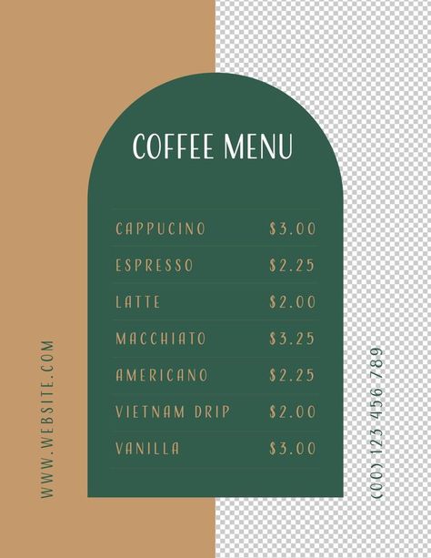 Coffee Shop Menu Design, Shop Menu Design, Coffee Shop Menu Board, Menu Board Design, Aesthetic Coffee Shop, Coffee Shop Menu, Menu Design Template, Coffee Menu, Vector Food