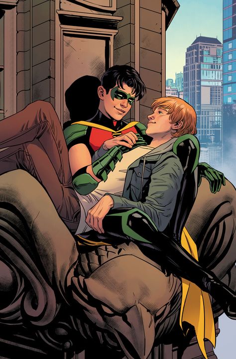 Tim And Bernard, Tim X Bernard, Tim Drake X Bernard, Bernard Dowd, Dc Pride, Robin Tim Drake, Tim Drake Red Robin, Robin Comics, Robin Dc