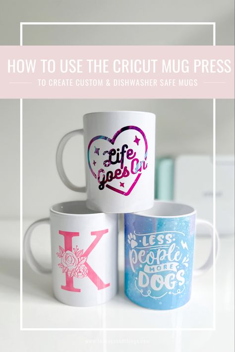 Make vibrate, dishwasher and microwave safe, custom mugs with the Cricut Mug Press! #cricutmade Mug Press Ideas, Cricut Mug Press Ideas, Cricut Tumbler, Cricut Mugs, Press Your Luck, Cricut Mug Press, Make A Mug, Cricut Birthday, Mug Press