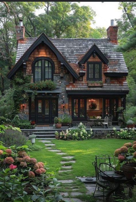 English Homes Exterior, 2024 Home Decor Trends, Gothic Cottage, 2024 Home Decor, Front Of House Ideas, Cobble Stone, Fantasy Village, Fairytale House, House Flippers