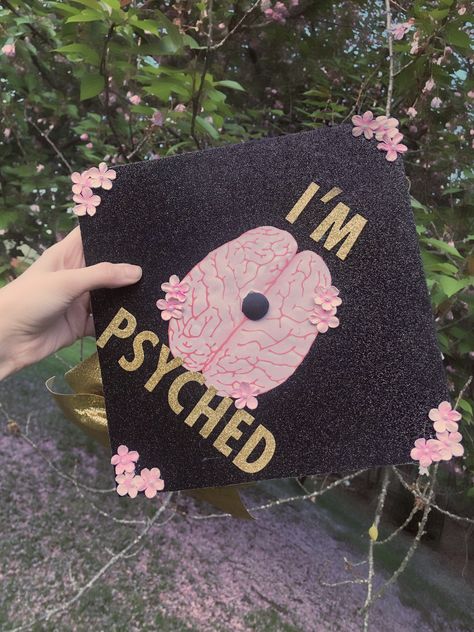 Psych Nurse Grad Cap, Ba In Psychology, College Cap Decorations Psychology, College Graduation Pictures Psychology, Grad Cap Designs Psychology, Psych Major Graduation Cap, Psychology Caps Graduation, Psychology Degree Graduation Cap, Grad Cap Psychology