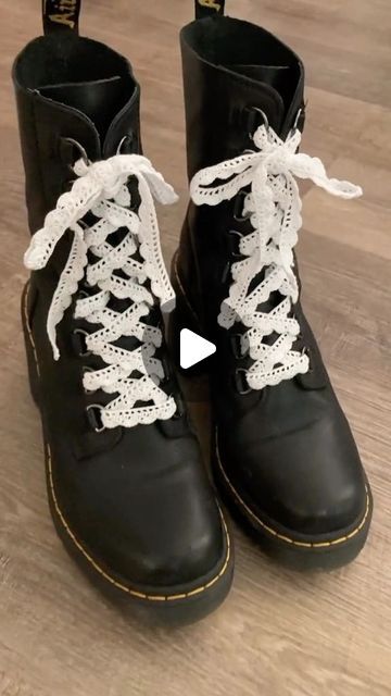 Daily Crochet and knitting on Instagram: "Crocheting lace shoelaces👢 Leave a comment • like & share💭 @brilliantknits - daily crochet art🧶 Artist: @leise._.lauren" Crocheting Lace, Lace Shoelaces, Crochet Boots, Doc Marten, Crochet And Knitting, Concert Fits, Crochet Shoes, Crochet Art, Crochet Accessories